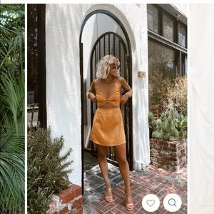 You’re so golden cut out orange mini dress
